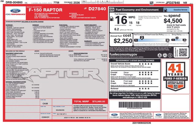 2018 Ford F-150 Raptor 4WD photo