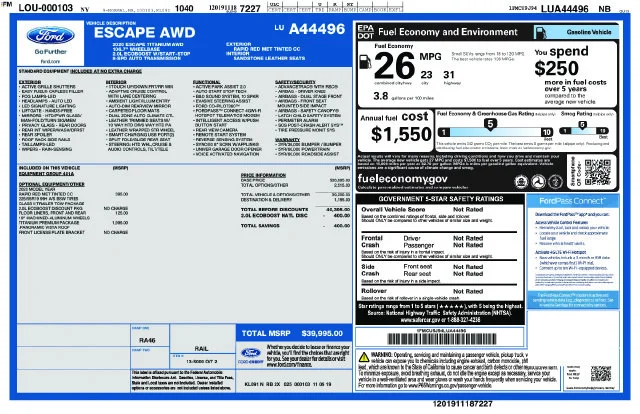 2020 Ford Escape Titanium AWD photo