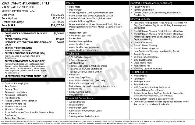 2021 Chevrolet Equinox LT AWD photo