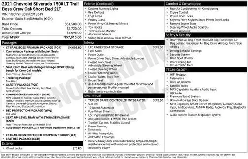 2021 Chevrolet Silverado 1500 LT Trail Boss 4WD photo