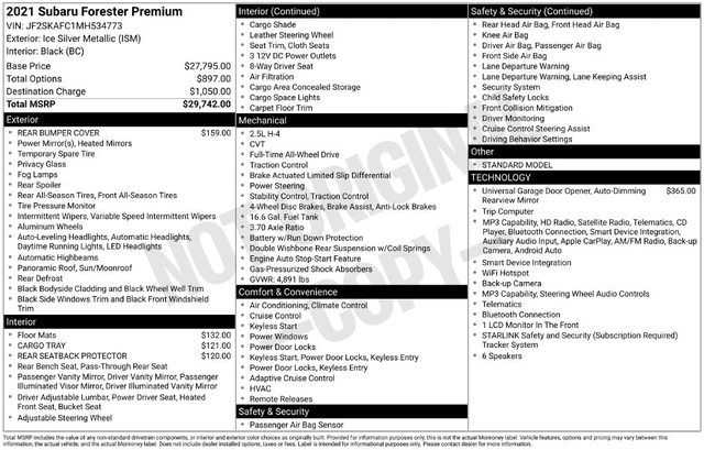 2021 Subaru Forester Premium AWD photo