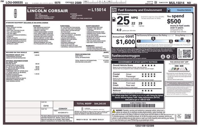 2021 Lincoln Corsair Standard FWD photo