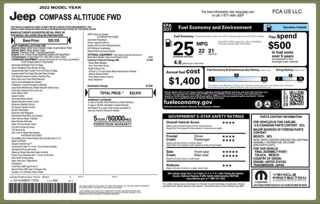 2022 Jeep Compass Altitude FWD photo