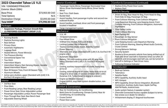 2023 Chevrolet Tahoe LS 4WD photo